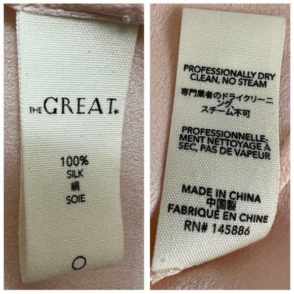 The GREAT. Silk Top Sleeveless Ruffle Hem Size S - Picture 5 of 8